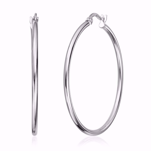 Smale øreringer i 925 sølv 2 x 35 mm. 