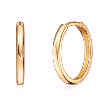 Smale øreringer i 925 sølv belagt med 18K gull, 2,2 x 17,8 mm. 