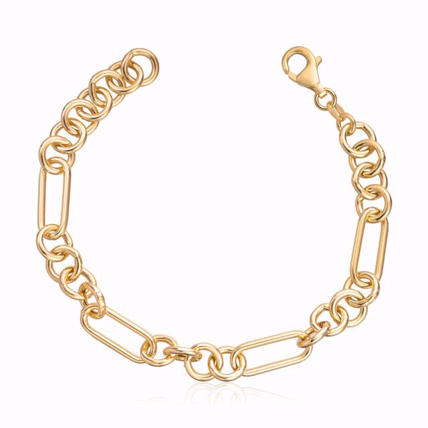 Chunky Armbånd 925 forgylg sølv. Lengde 18 + 2 cm. 