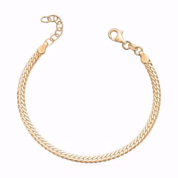 Armbånd Rund Panser 925 forgylt sølv. 18 + 2 cm. 