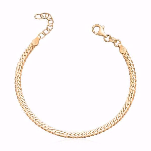 Armbånd Rund Panser 925 forgylt sølv. 18 + 2 cm. 