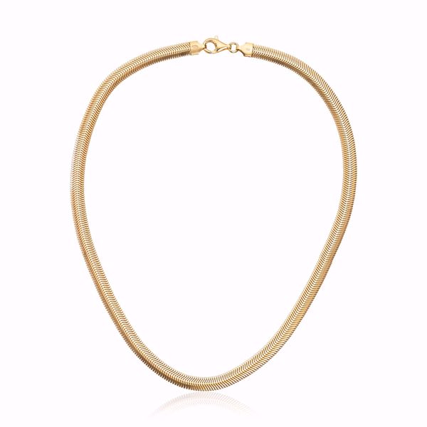 Halskjede Herringbone 925 forgylt sølv. Lengde 42 cm. 