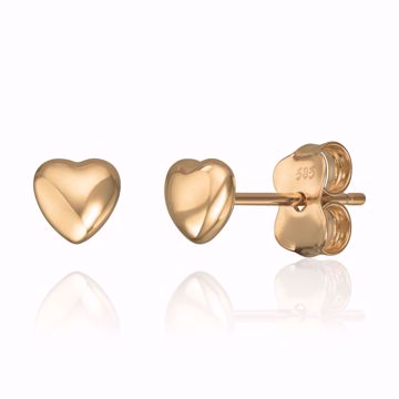 Øredobber hjerte 585 gult gull. 