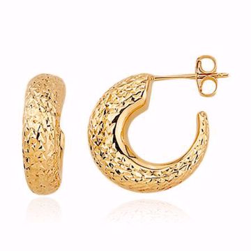 Chunky Øredobber i 585 gult gull. Fasetterte. 