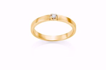 Alliansering i 585 gult gull - 1 diamant 0,10 ct. WSI. 