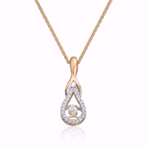 Dancing Diamond - anheng i 585 gult gull 0,18 ct. WSI