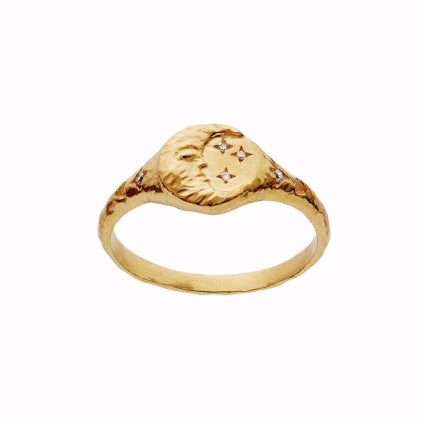 Maanesten Magdalena Ring - 925 forgylt sterlingsølv. 