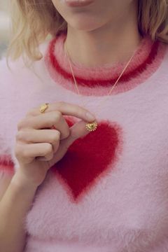 Maanesten Beloved Halskjede - 925 forgylt sølv, champagnefarget zirkonia. 