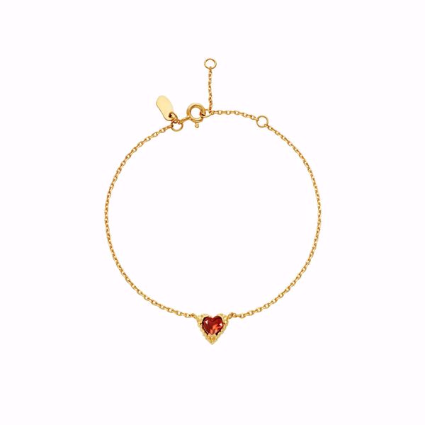 Maanesten Amore Armbånd - 925 forgylt sølv, dyprosa granat. 
