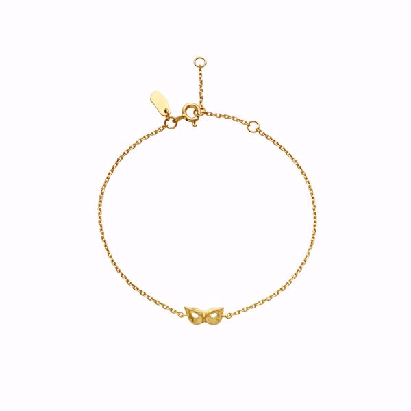 Maanesten Paris Armbånd - 925 forgylt sølv med dyp rosa granat. 