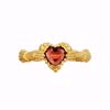 Maanesten Capulet Ring - 925 forgylt sølv med dyp rosa granat