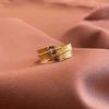 Heiring Feather Diamantring - 585 gult gull 0,02 ct. WVS