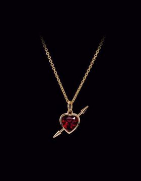Maria Nilsdotter Halskjede Rebel Love | Smykke med Rød Granat | Gullsmed Danielsens Eftf. 