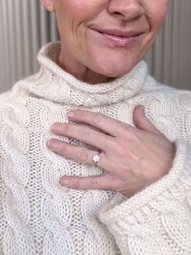 Diamantring, rosett - 585 hvitt gull 0,50 ct. WSI