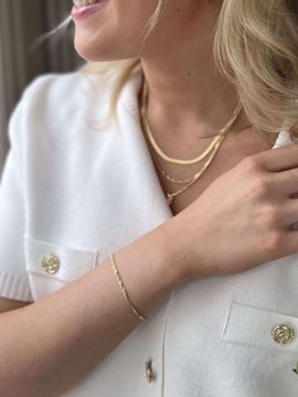 Singapore-armbånd i 14 karat gult gull