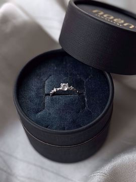 Noën Jewellery Shine Ring 585 hvitt gull med hvit safir og diamanter 0,06 ct. TWVS.  