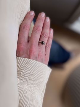 Noën Jewellery Stellini Diamantring med Røykkvarts -  585 gult gull 0,15 ct. TWVS. 