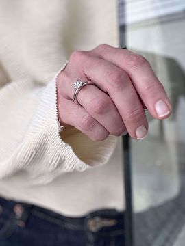 Noën Jewellery Princess Diamantring, rosett - 585 hvitt gull 0,50 ct. TWVS