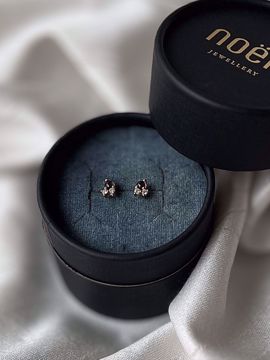 Noën Jewellery Stellini Øredobber med røkkvarts og diamanter 0,12 ct. 585 gult gull. 