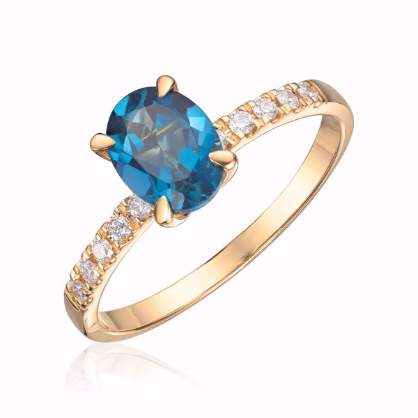 Espeland Olivia Diamantring med Topas - 585 gult gull 0,12 ct. WSI