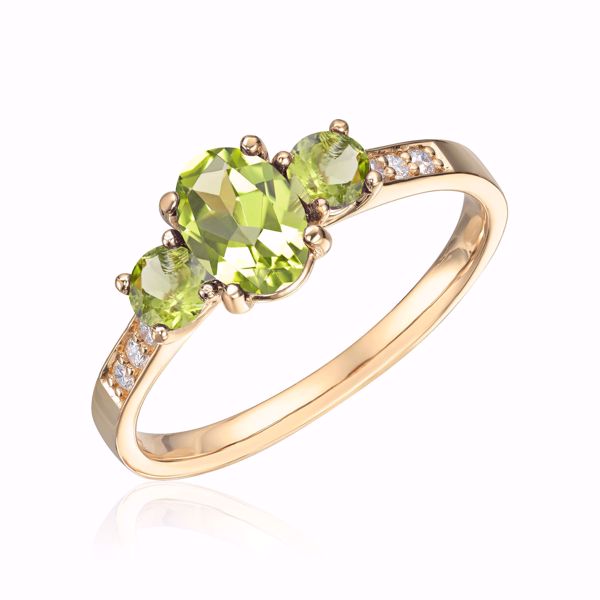 Espeland Roma Diamantring med Peridot - 585 gult gull 0,07 ct. WSI