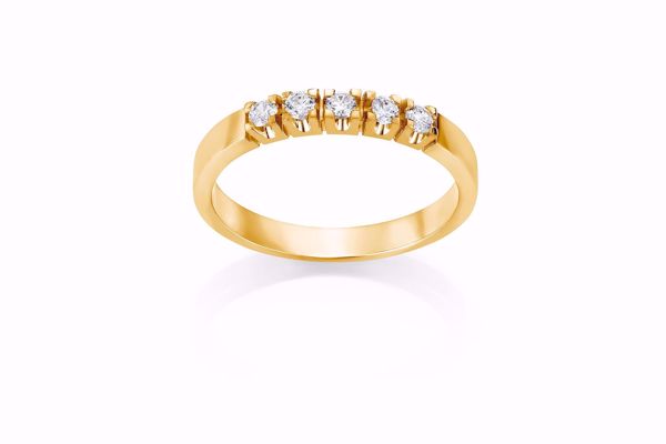 Espeland Alliansering i 585 gult gull med 5 diamanter - 0,15 ct. WSI