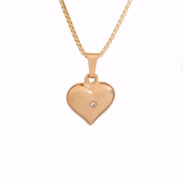 Gullhjerte med diamant - 585 gult gull 0,005 ct. WSI. 