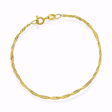Singapore-armbånd i 585 gult gull. 18 cm, 2,2 mm. 