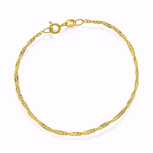 Singapore-armbånd i 585 gult gull. 18 cm, 2,2 mm. 