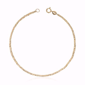 Armbånd med fasetterte kuler - 585 gult gull. Lengde 19 cm. 