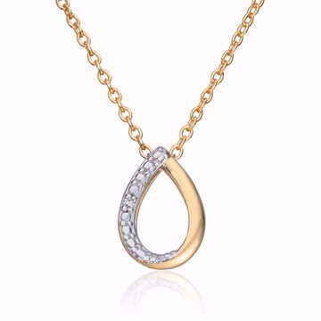 Dråpeformet anheng med diamanter - 585 gult gull 0,003 ct. WSI. Kjede selges separat. 