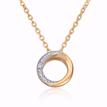 Sirkelformet anheng med diamant - 585 gult gull 0,003 ct. WSI. 