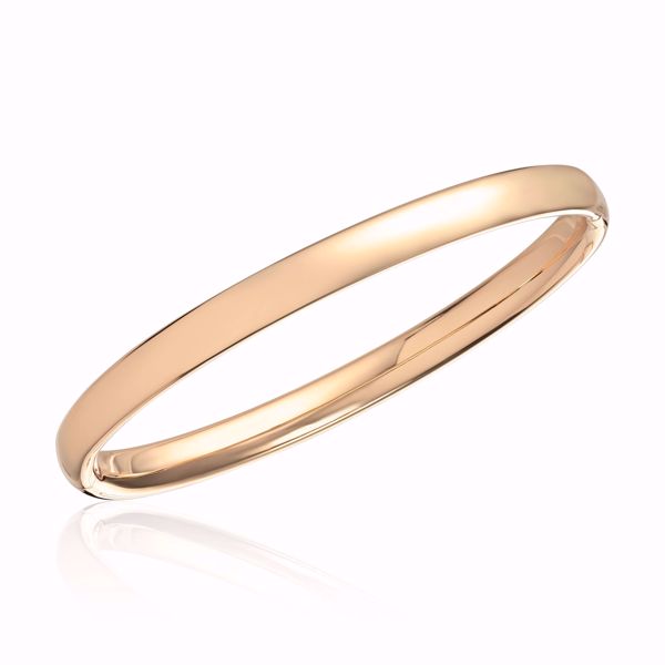 Armring i 585 gult gull - oval med buet profil 