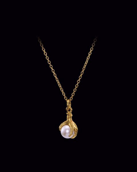 Maria Nilsdotter Claw Pearl Halskjede - 925 forgylt sølv 