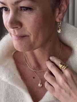Maria Nilsdotter Claw Pearl Halskjede - 925 forgylt sølv 