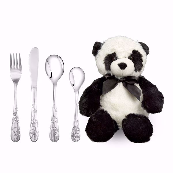 Panda stålbestikk til barn. 