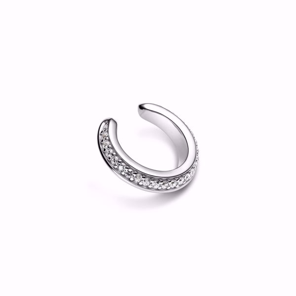 Maria Black Curvo Pave Ear Cuff Silver. 