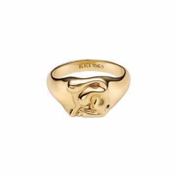 Maria Black Rabbit Mini Signet Ring Gold. 