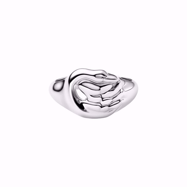 Maria Black Swan Signet Ring Silver. 