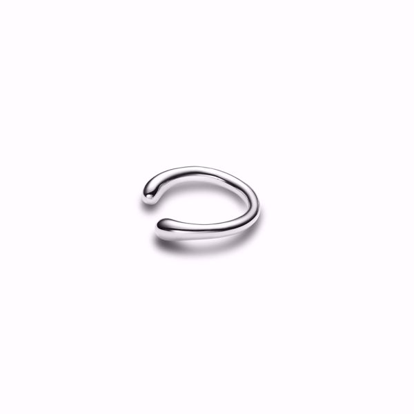Maria Black Curl Ear Cuff Small Silver. 