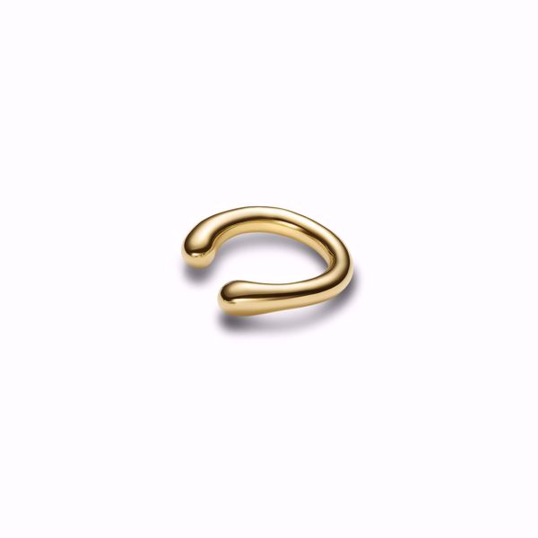 Maria Black Curl Medium Ear Cuff Gold. 
