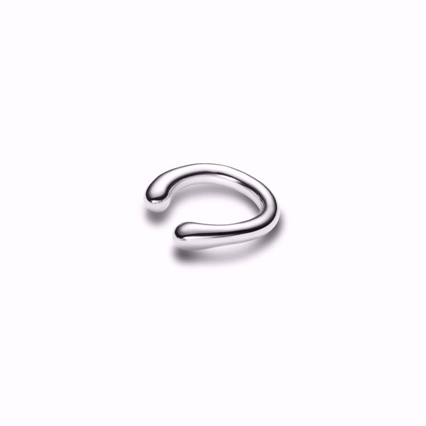 Maria Black Curl Medium Ear Cuff Silver. 