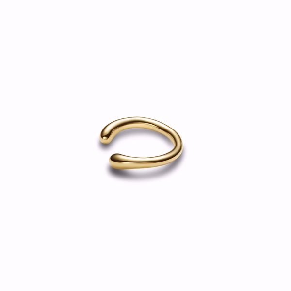 Maria Black Curl Small Ear Cuff Gold. 