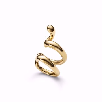 Maria Black Whirl Ear Cuff Gold. 