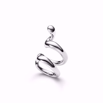 Maria Black Whirl Ear Cuff Silver. 