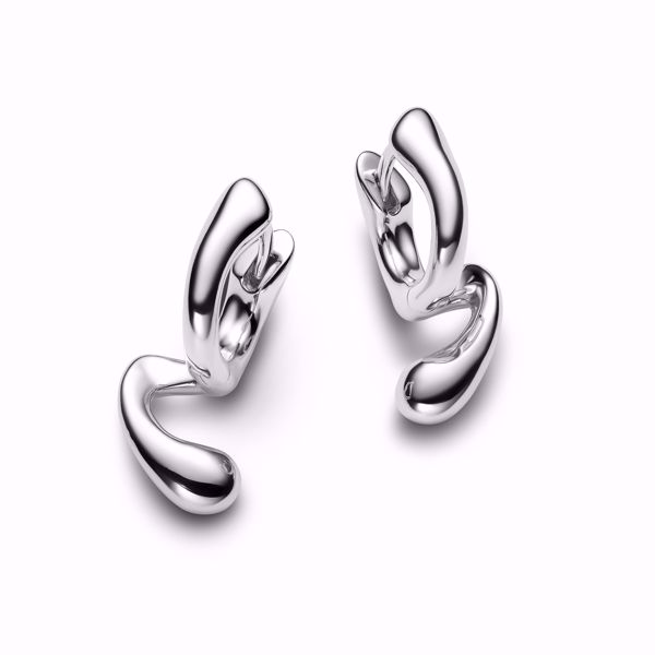Maria Black Coily Huggies Silver Øreringer. 