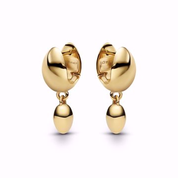 Maria Black Finney Drop Huggies Gold Øreringer. 