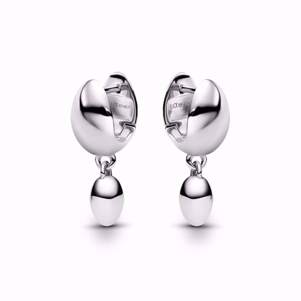 Maria Black Finney Drop Huggies Silver Øreringer.