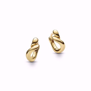 Maria Black Whirl Huggies Gold Øreringer. 