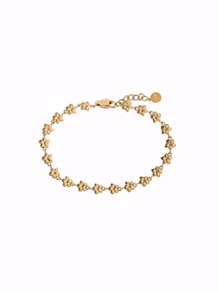 Flower Bracelet, gullbelagt armbånd med små sammenkoblede blomsterledd. 